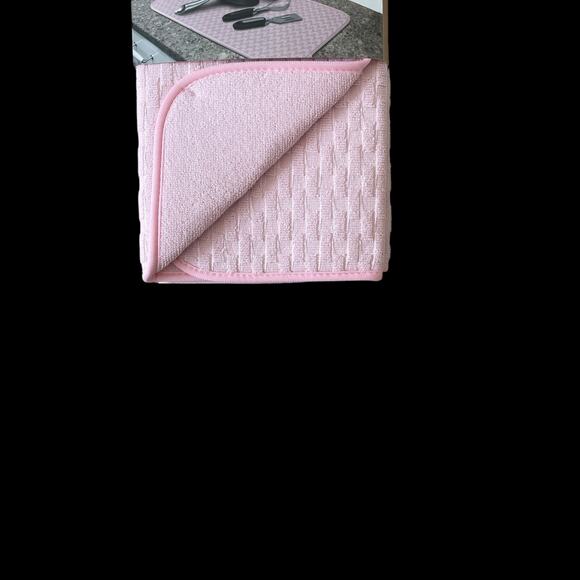 Pastel Pink Kitchen Dish Drying Mats 18x24 Set of 2 by Cuisinart NEW - Picture 4 of 10